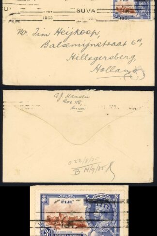 Fiji 3d Silver Jubilee on a Commercial cover to Holland