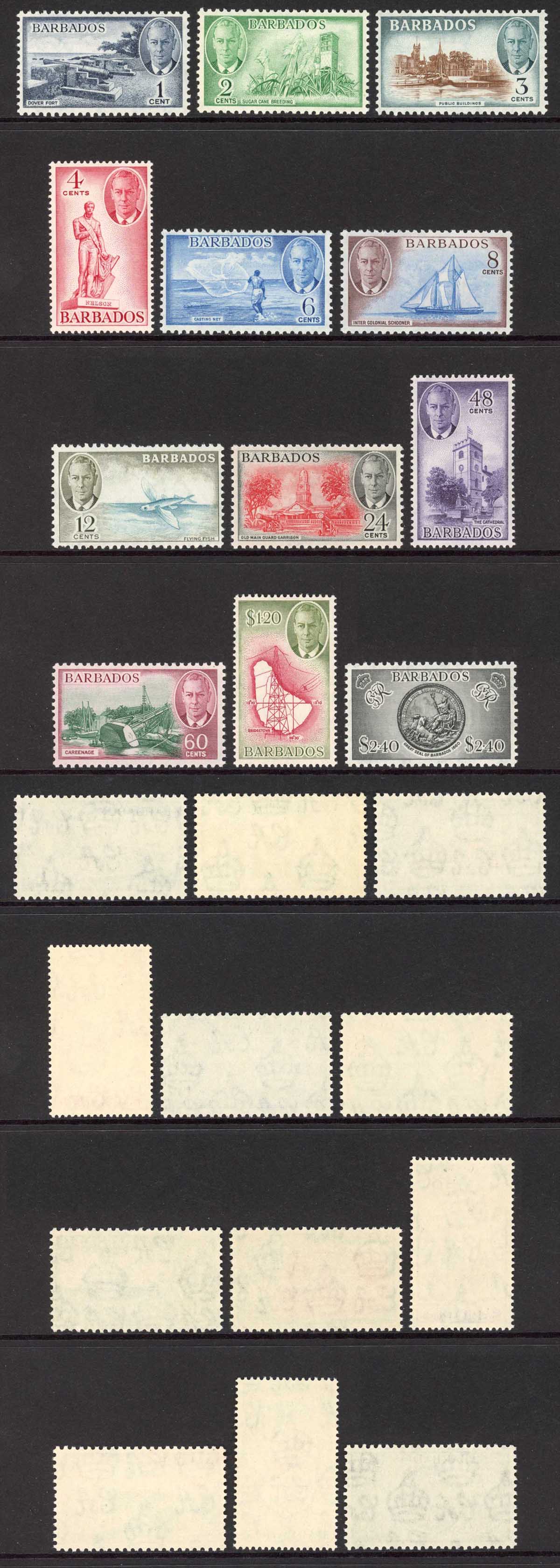 Barbados SG271/82 1950 Set of 12 U/M Cat 65 pounds