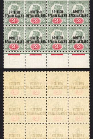 Bechuanaland SG34 2d Marginal Block of TWENTY (18 x U/M) Cat 400++++ pounds