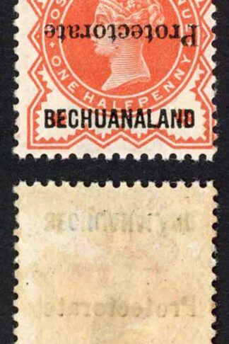 Bechuanaland SG54a 1/2d Vermilion 15mm overprint Inverted M/M Cat 85 pounds