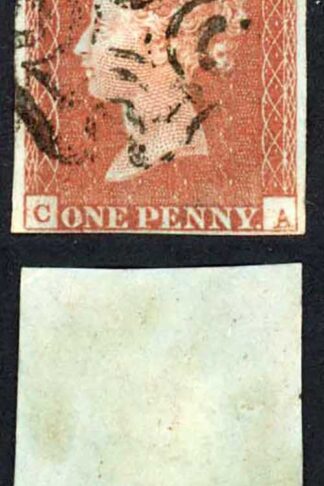1841 Penny Red (BA/CA) Plate 39 FOUR Margin Maltese Cross Pair Cat 200++ pounds