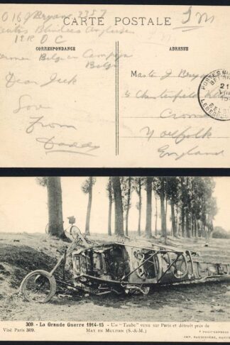 La Grande Guerra 1914-15 Post card to the UK