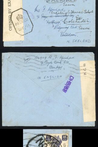 India 1943 Re-directed Censored Cover