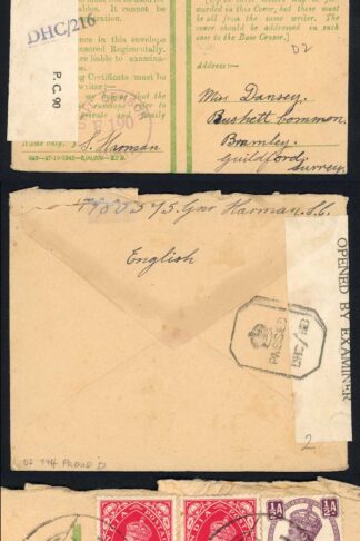 India 1943 Active Service Field Post Office Censored Cover