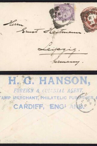 1 1/2d Postal Stationery  Uprated H G Hanson Stamp Merchant Philatelic Publisher