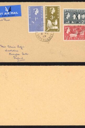 South George 1/2d to 2 1/2d cover to England