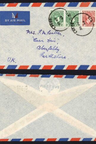 Nigeria 1949 Airmail Cover from Lagos to Scotland