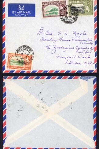 Trinidad and Tobago 1955 Commercial Airmail cover to London