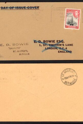 Bermuda KGVI 1/2d on 1d Local Cover