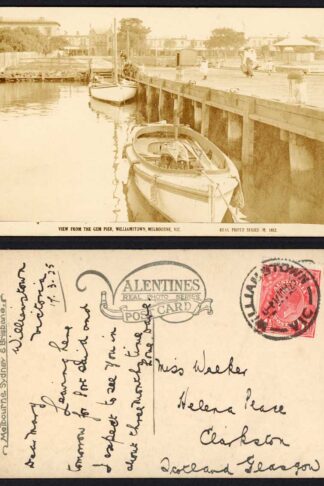 Australia 1 1/2d on a Gem Pier Postcard to Scotland