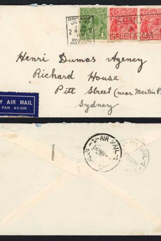 Australia 1d Green and 2d x 2 with Brisbane Send a telegram Slogan Pmk