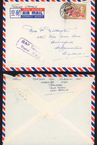 Gold Coast KGVI 2 1/2d on Forces Letter from RAF Takoradi