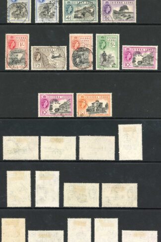 Sierra Leone SG210/22 QEII 1956-61 Complete Set of 13 with Extra Shades Used