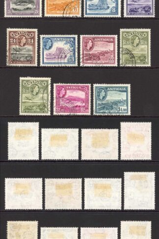 Antigua SG120a/34 QEII 1953/62 Part Set of 14 Wmk Mult Script CA Used