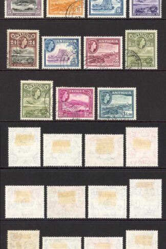 Antigua SG120a/34 QEII 1953/62 Part Set of 14 Wmk Mult Script CA Used