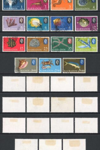 Barbados SG342/355a QEII 1966-69 Set of 15 Used Wmk S/ways