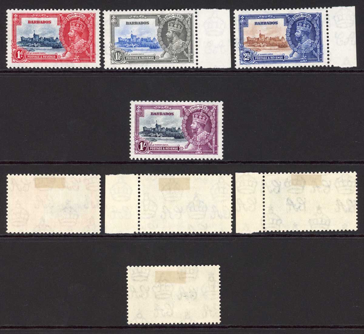 Barbados SG241/44 1935 Silver Jubilee Set M/M