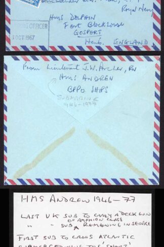 1967 Post Due cover from HMS Andrew (SUBMARINE)
