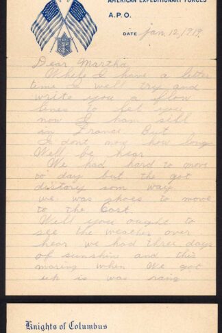 1919 15th Ballon Division Solders Mail to US