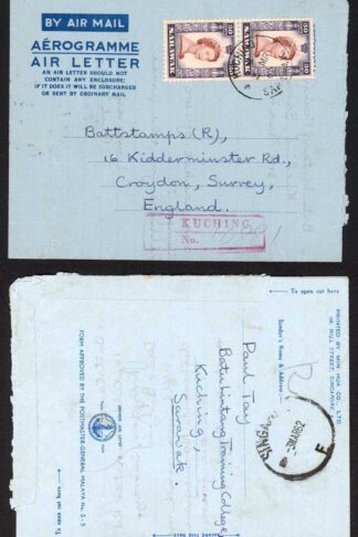 Sarawak Registered airmail letter to the UK