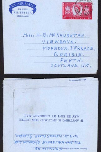 Aden Airletter with Paquebot pmk on Airletter to Perth