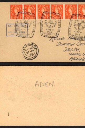 Aden 1963 CDS cover to England via Canton