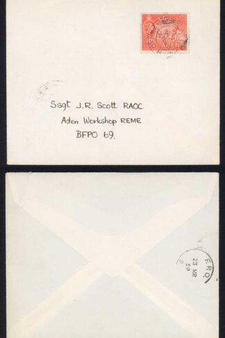 Aden 1959 local cover to BFPO 69