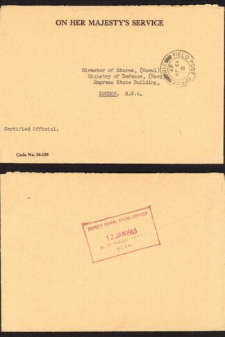 Aden 1965 Stampless OHMS Field Post Office cover to the MOD London