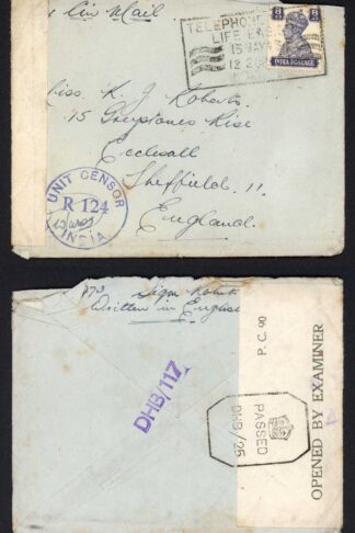 India 1943 Censor Cover to England