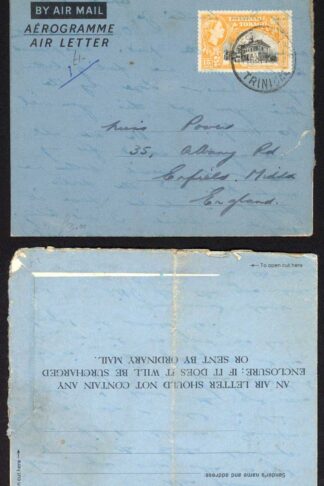 Trinidad and Tobago 15c Airmail Postal Stationery to England