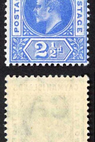 Cayman Is SG10 2 1/2d Bright Blue Wmk Mult Crown CA M/M Cat 14 pounds
