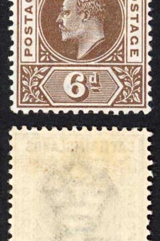 Cayman Is SG6 6d Brown Wmk Crown CA M/M Cat 35 pounds