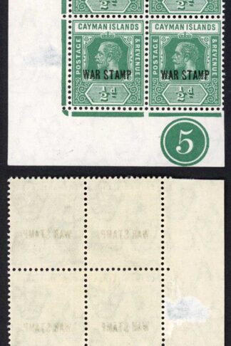 Cayman Is SG57 1/2d opt WAR TAX (Thin in the left margin) M/M