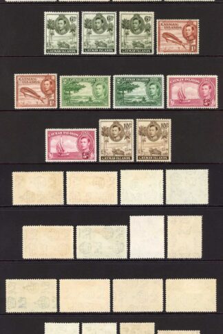 Cayman Is SG115/26a 1938 Set inc shades and perf as listed in SG M/M Cat 120 po