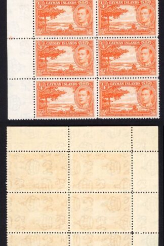 Cayman Is SG115 1/4 Red-Orange Perf 12.5 Fine U/M Block of 16