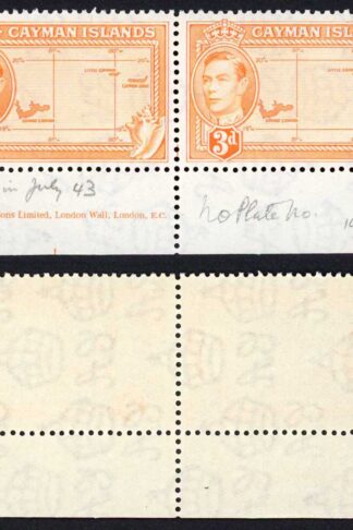 Cayman Is SG121 3d Orange Fine U/M Imprint Pair