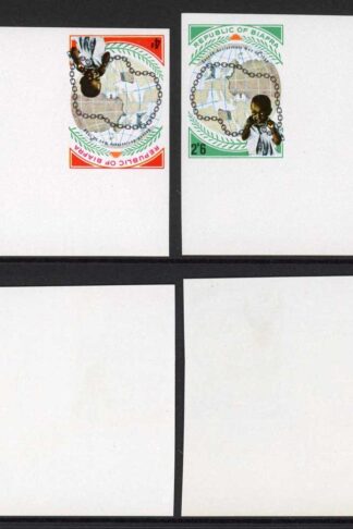 Biafra (Nigeria) SG35/8 2nd Anniversary U/M IMPERF PLATE PROOF Tete-beche Set