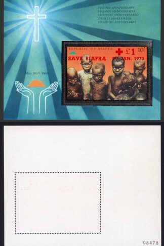 Biafra (Nigeria) SG35/8 2nd Anniversary M/Sheet Opt Save Biafra