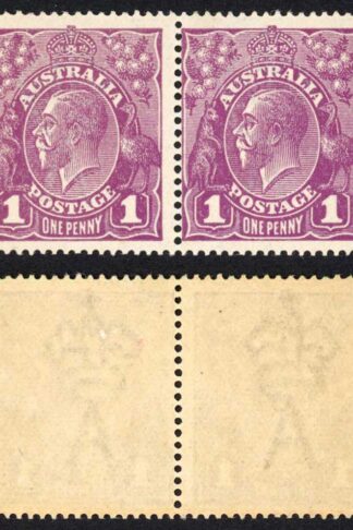 Australia SG57 1d Violet Wmk 5 U/M Pair Cat 18++ pounds