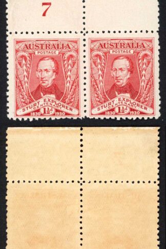 Australia SG117 1 1/2d Scarlet Plate PAIR M/M