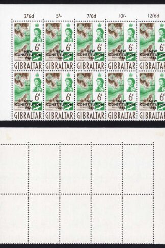 Gibraltar SG179a 6d No Stop after 1964 U/M cat 20++ pounds
