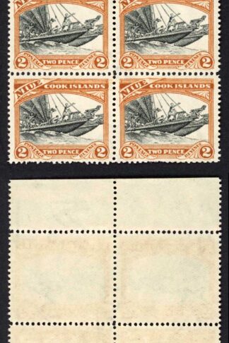 Niue SG64w 2d Black and Yellow brown Wmk INVERTED M/M Cat 128 Pounds