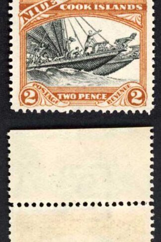 Niue SG64w 2d Black and Yellow brown Wmk INVERTED M/M Cat 32 Pounds