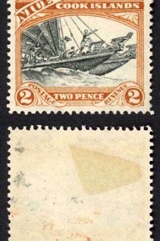 Niue SG64w 2d Black and Yellow brown Wmk INVERTED M/M Cat 32 Pounds