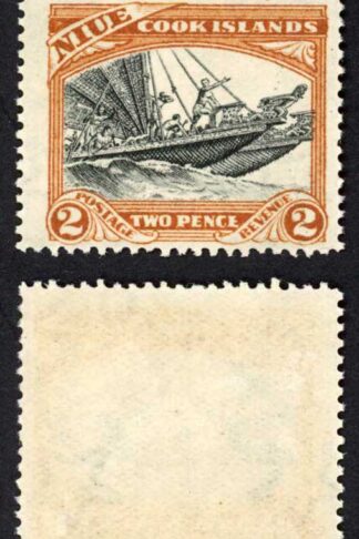 Niue SG64w 2d Black and Yellow brown Wmk INVERTED M/M Cat 32 Pounds
