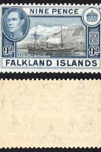Falkland Is SG159 KGVI 9d Black and Grey-blue M/M Cat 28 pounds