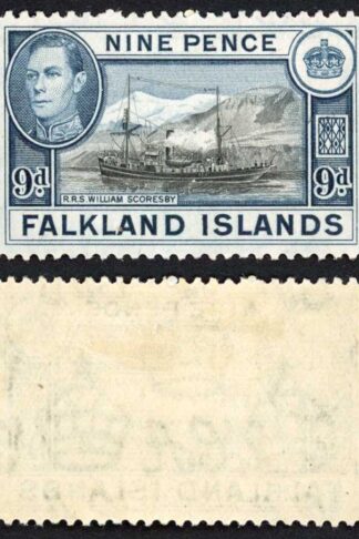 Falkland Is SG159 KGVI 9d Black and Grey-blue M/M Cat 28 pounds