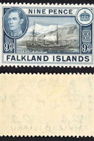 Falkland Is SG159 KGVI 9d Black and Grey-blue M/M Cat 28 pounds