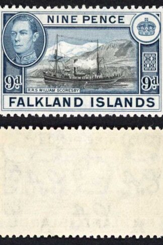 Falkland Is SG159 KGVI 9d Black and Grey-blue M/M Cat 28 pounds