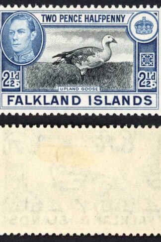Falkland Is SG152 KGVI 2 1/2 Black and Blue M/M Cat 8.50 pounds